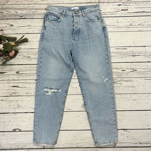 betro simone Anthropologie distressed high waist button fly mom jeans NEW